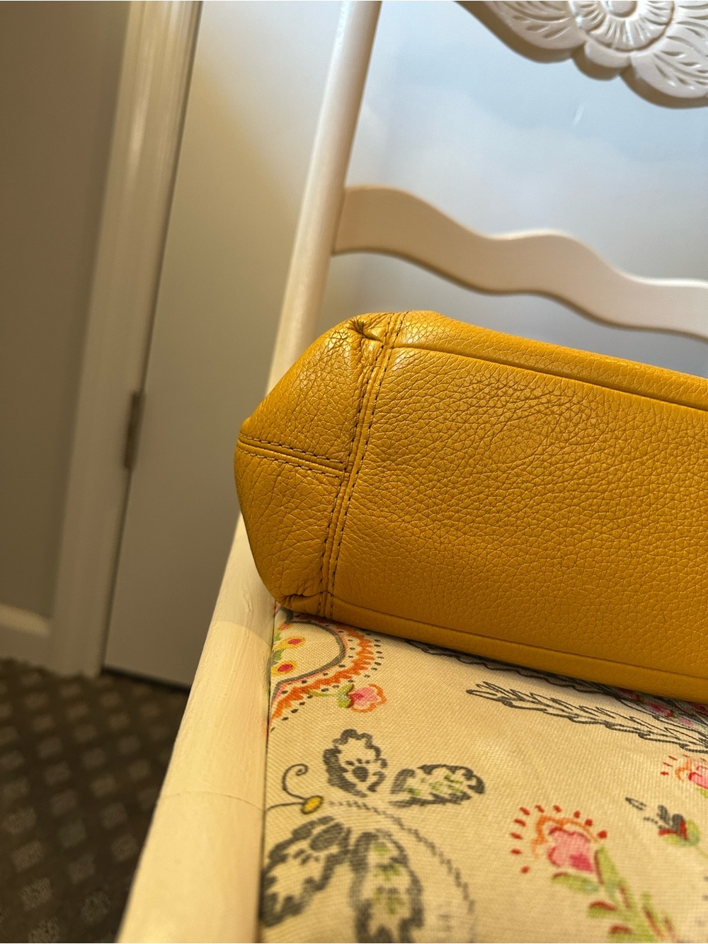 Coach Mustard Yellow Pebbled Leather Shoulder Bag with Matching Wallet - Picture 9 of 14